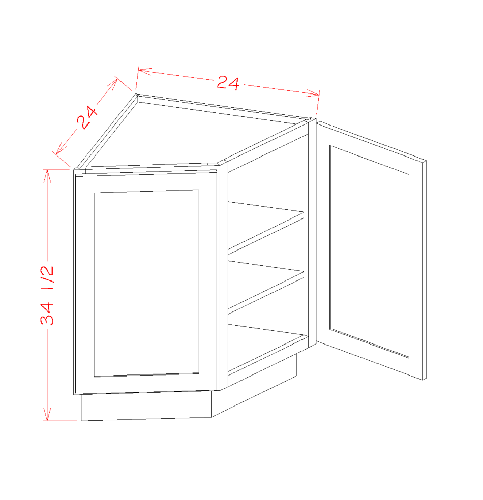 Specialty Bases - Base End Cabinet — dimensional drawing