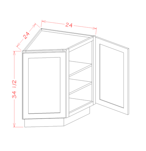 Specialty Bases - Base End Cabinet — dimensional drawing