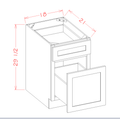 Specialty Bases - Desk File Base — dimensional drawing