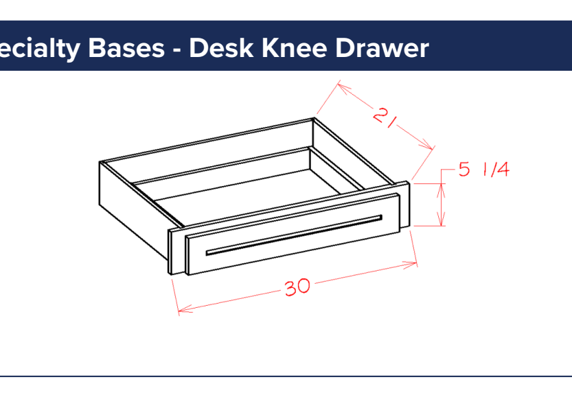Specialty Bases - Desk Knee Drawer — dimensional drawing