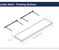 Specialty Walls - Floating Shelves — dimensional drawing