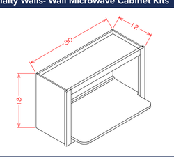 Specialty Walls - Wall Microwave Shelf Insert — dimensional drawing
