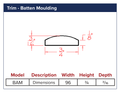 White Shaker Trim - Batten Moulding — dimensional drawing