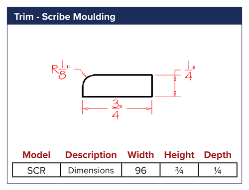 Trim - Scribe Moulding — dimensional drawing