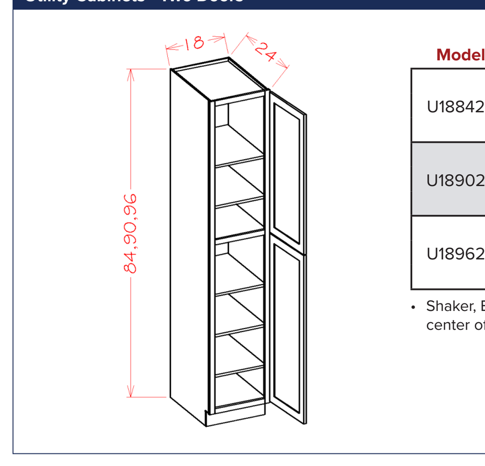 Utility Cabinets - Two Doors — dimensional drawing