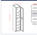 White Shaker Utility Cabinets - Two Doors — dimensional drawing