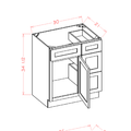 Vanity Combo Bases - Drawers Right — dimensional drawing