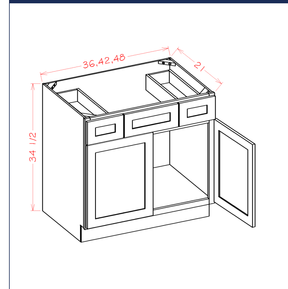 Vanity Combo Bases — dimensional drawing