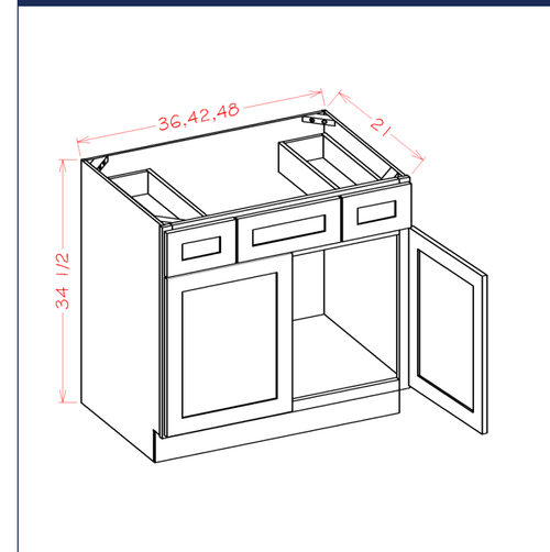 Vanity Combo Bases — dimensional drawing