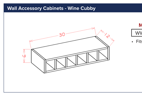 Wall Accessory Cabinets - Wine Cubby — dimensional drawing