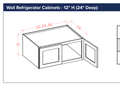 Wall Refrigerator Cabinets - 12" H (24" Deep) — dimensional drawing