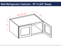 Wall Refrigerator Cabinets - 15" H (24" Deep) — dimensional drawing