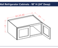 White Shaker Wall Refrigerator Cabinets - 18" H (24" Deep) — dimensional drawing