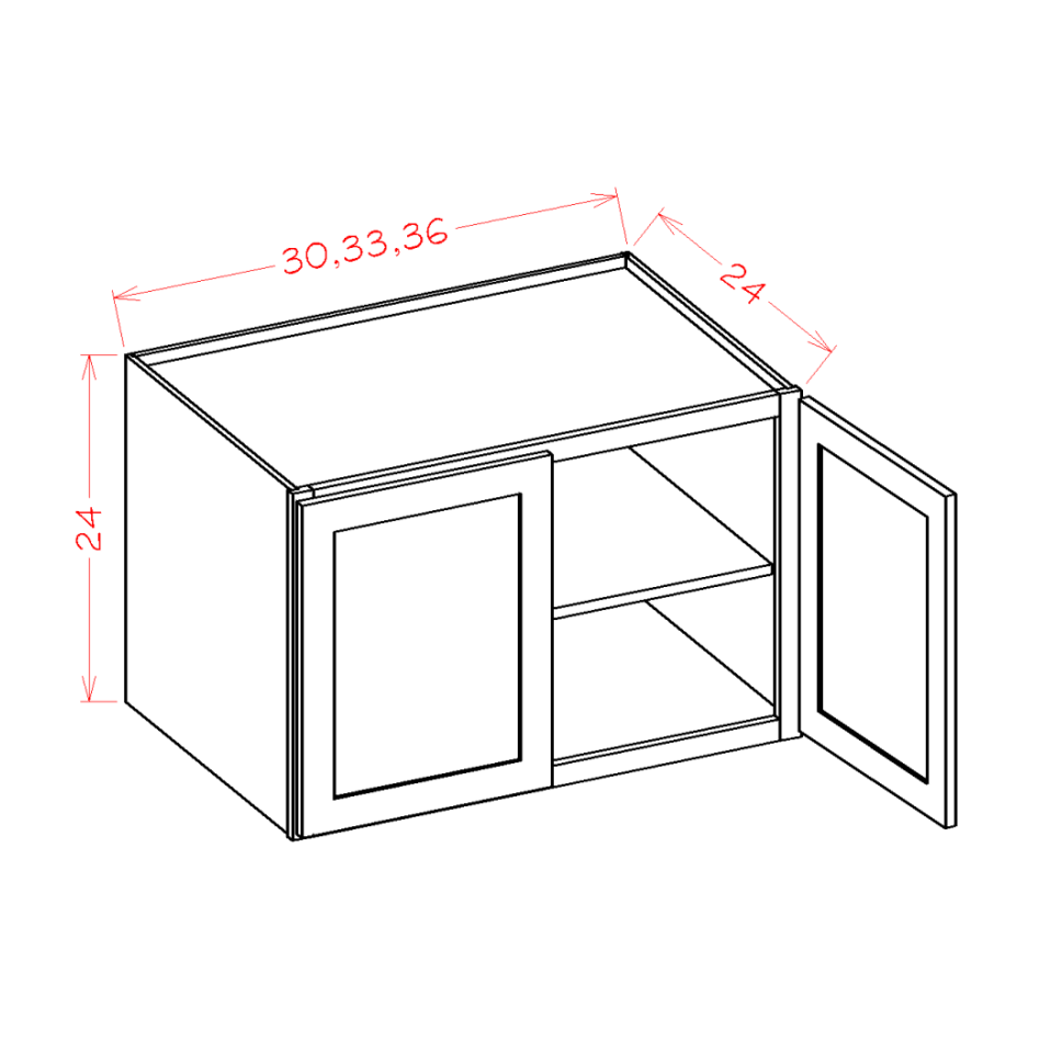 Wall Refrigerator Cabinets - 24" H (24" Deep) — dimensional drawing