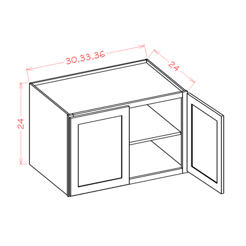 Wall Refrigerator Cabinets - 24" H (24" Deep) — dimensional drawing